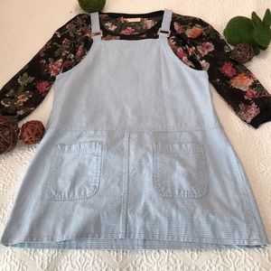 Women’s Baby Blue Gingham Vintage Overall Dress